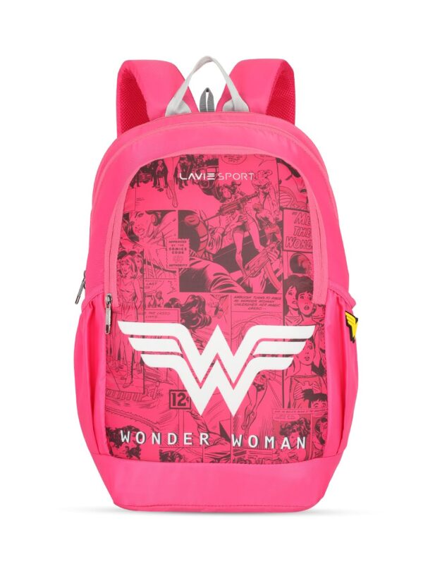 Lavie Sport 47cm Wonder Woman Wing 33L Casual Laptop Backpack for Boys & Girls | Superhero Backpacks