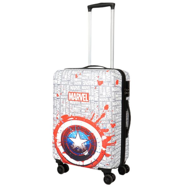 NOVEX Marvel Captain America Kids Trolley Bags for Travel | Red, 22-Inch Polycarbonate Luggage | Kid Spinner Luggage/Suitcase with 4 Wheel – 360° Rotating | Unique Bags for Boy Kids, Easy to Carry