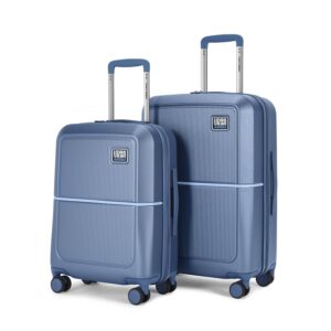 Urban Jungle by Safari Trolley Bags Set of 3, Hardside Polycarbonate Suitcase with USB Charging Port, 8 Wheels and TSA Lock Travelling Luggage for Men & Women | Caliber Collection, Skyline Blue