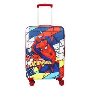 NOVEX Marvel Spider-Man Kids Trolley Bags for Travel | Red & Blue, 22-Inch Polycarbonate Luggage | Kid Spinner Luggage/Suitcase with 4 Wheel – 360° Rotating | Unique Bags for Boy Kids, Easy to Carry