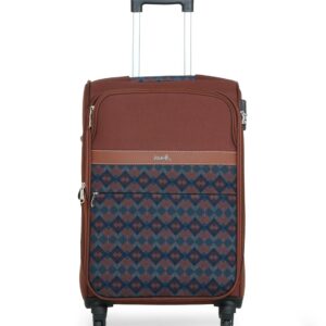 ZOUK Avasa Periyar Waves Polyester Soft 4 Spinner Wheel 360° Rotating Cabin 50 cm Multicolor Trolley, Luggage, Suitcase Bags with Graphic Patterned Designer Prints for Travel