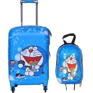 DPARANI Kids Cartoon Print 16 inches Doraemon Cartoon Print Polycarbonate Boy’s Suitcase/Trolley Bag and 13 inches Hardshell Bag for Kid’s and Girls/Boys