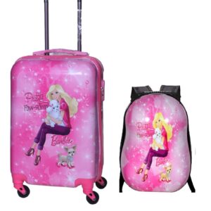 D’s PARADISE Cartoon Print 20 inches Polycarbonate Girl’s Suitcase/Trolley Bag and 13 inches Hardshell Bag for Kid’s and Girls/Boys