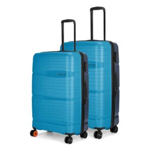 Nasher Miles Nicobar Hard-Sided Polypropylene Luggage Set Of 2 Teal And Blue 8 Wheels Spinner Trolley Bags (65 & 75 Cm)