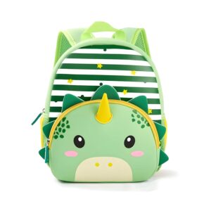 Toyshine 28cm Cute Dino Face Backpack for Kids Girls Boys Toddler Backpack Preschool Nursery Travel Bag, Mini Size – Green