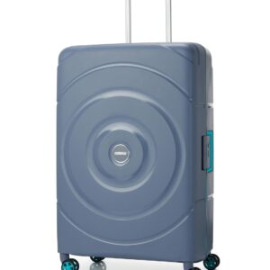 American Tourister Polypropylene (PP) Amt Hard Circurity 55Cm TSA Az.Gry 3 Point TSA Lock 4 Spinner Wheels Luggage/Trolley Bag Complete Lining and Contrast Components,Grey