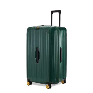 EUME Trunk Check-in Medium Plus Luggage 66 Cm Trolley Bags Expandable to 74 Cm for Travel | German Bayer Polycarbonate (PC) 8 SilentRun Wheels Suitcase (Pine Green)