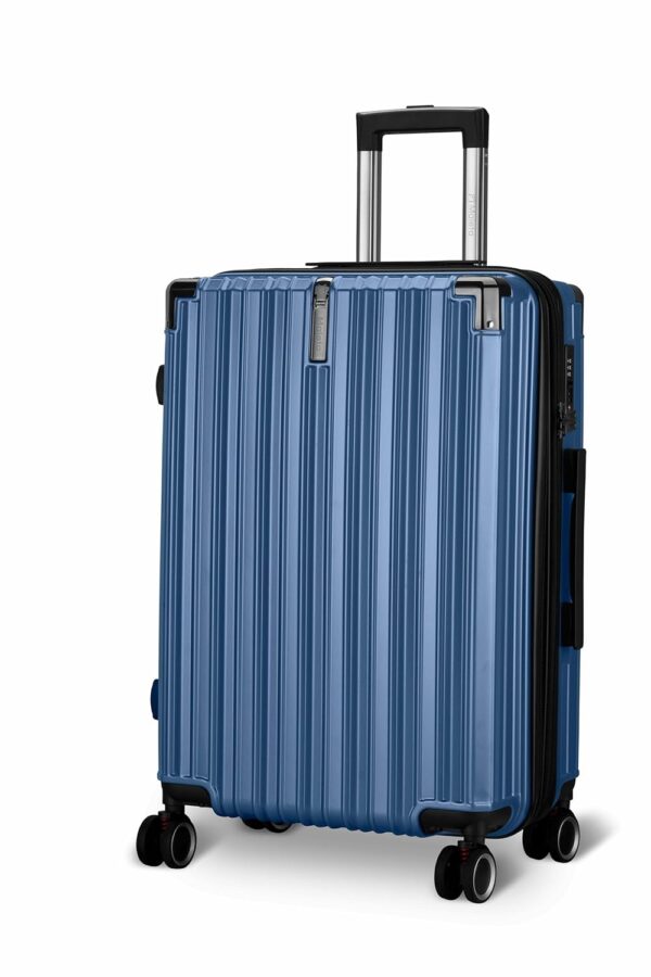 Maleta Nova Check-in Medium | 65 cms, 8 Spinner Wheels | Hardside, Premium Material | TSA Lock | Trolley Bags for Luggage| Travel Bag | Suitcase for Travel (Blue, Check-in Medium)