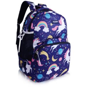 Half Moon Beach Pre Nursery to Class 1st School Bag for girls Kids Water Resistant 3 Zips Stylish and Trendy Backpacks for Girls