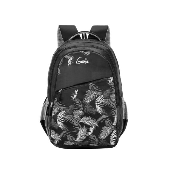 Genie Lush 36 litres Black School Backpack for Girls (19 inch, 3 Compartments, Water Resistant)