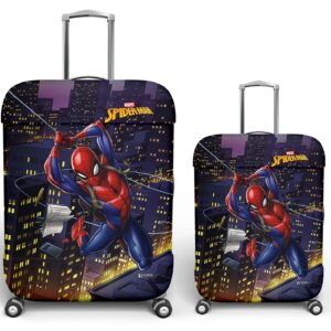 Kuber Industries Marvel Spiderman Luggage Cover | Polyester Travel Suitcase Cover | Washable | Stretchable Suitcase Cover | 18-22 Inch-Small | 26-30 Inch-Large | Pack of 2 | Multicolor