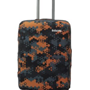 BIGWING Protective Cover in Polyester Fabric with Honeycomb Print for | 20′ inch Small Size | Hard Luggage Trolley Bag Cover (Fits Only On Fiber – Plastic Trolley Bag)