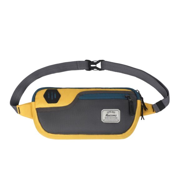 Harissons Orbito Water Resistant Waist Bag for Men & Women | Fanny Waist Pouch Pack | Ideal for Hiking, Travel, Camping & Outdoor Sports Activities (Yellow & Grey)