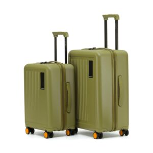 MOKOBARA Polycarbonate The Transit Speed_Wheel Luggage/Trolley Bag Poly-Carbonate Hard Sided 8 Silent Ninja Wheels (So Matcha 2.0, Set Of 2),Green, 54 cm & 64 cm