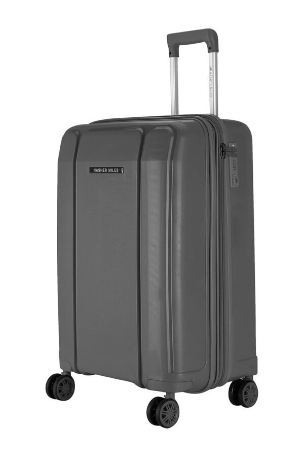 Nasher Miles Tokyo Expander Hard-Sided Polypropylene Cabin Luggage Dark Grey 20 Inch | 55CM Trolley Bag