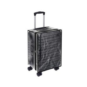 Storite PVC Zippered Clear Pvc Suitcase Covers Protectors, Soft Side Waterproof Dustproof 8 Spinner Wheel Suitcase Covers Case For Wheeled Luggage Trolley Protective Covers (49 X 25 X 37 Cm), Small