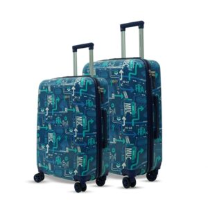 AMERICAN TRAVELLER Uppernyil Trolley Bags Set of 3(S+M+L) 8 Wheel Suitcase for Travel Hard Case Polycarbonate Printed Luggage Trolley Suitcase for Travel Bags,5 Years Warranty (2, Turquoise)