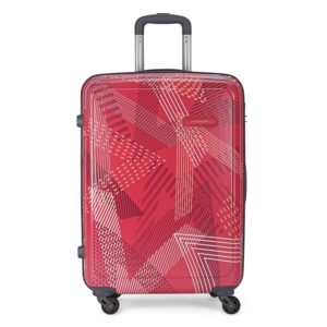 Aristocrat Polyester Hard 76 Cms Spinner Wheels Large Luggage- Suitcase(Duedge75Der_Deep Red)