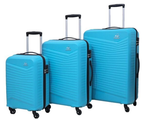 American Tourister Kamiliant Polypropylene Large Cabin & Check-in Luggage (55+68+79) Cm – Spinner Hard Trolley Hard Sided Set of 3 Pieces-Teal