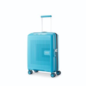 American Tourister Aerostep 8 Wheels 55 Cm Small Cabin Trolley Bag Hard Case Polypropylene 360 Degree Wheel System Luggage, Trolley Bag for Travel for Men and Women, Red dot Award Winner, Teal