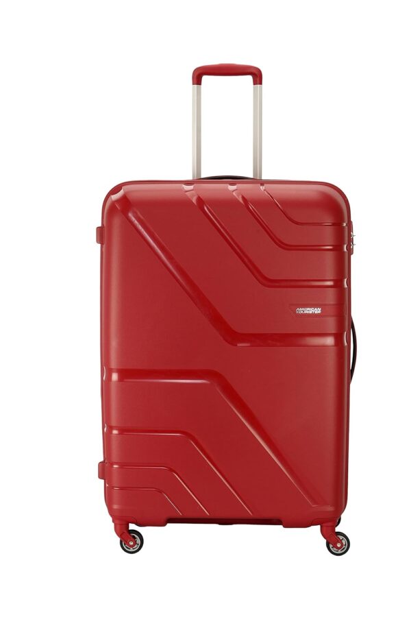 American Tourister Upland Spinner 55 Cms Polypropylene Hardsided Small Cabin Luggage|Speed_Wheel 8 Wheel Suitcase|Trolley Bag, Formula Red