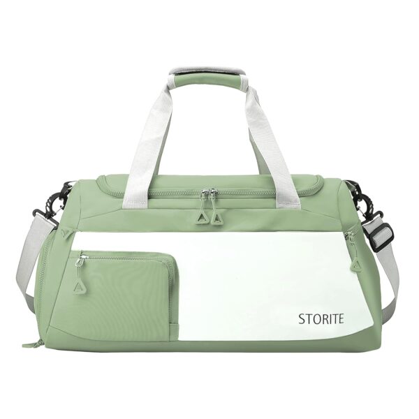 Storite Nylon 50 cms Imported Travel Duffle Bag Multi- Pocket Sports Shoulder Bag for Women with Wet Pocket & Shoe Compartment Weekender Overnight Travel Luggage Bag (Green – 50 x 18 x 29 cm)