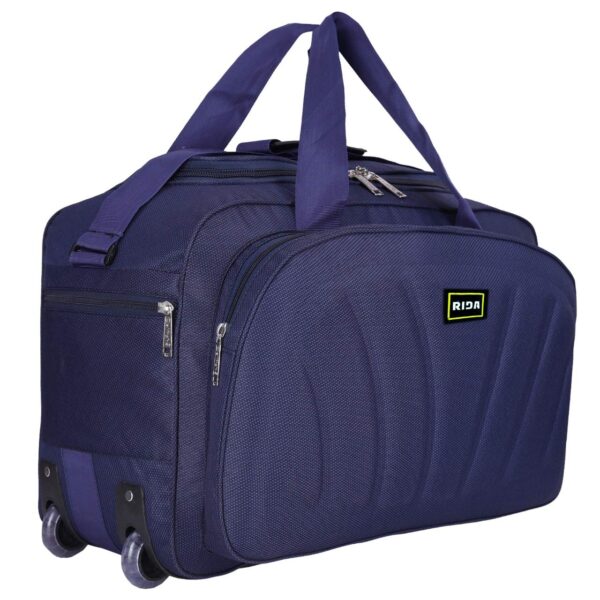 RIDA Sada Duffel Bag Voltage Nylon 55 litres Waterproof Strolley Duffle Bag- 2 Wheels – Luggage Bag (Navy Blue)