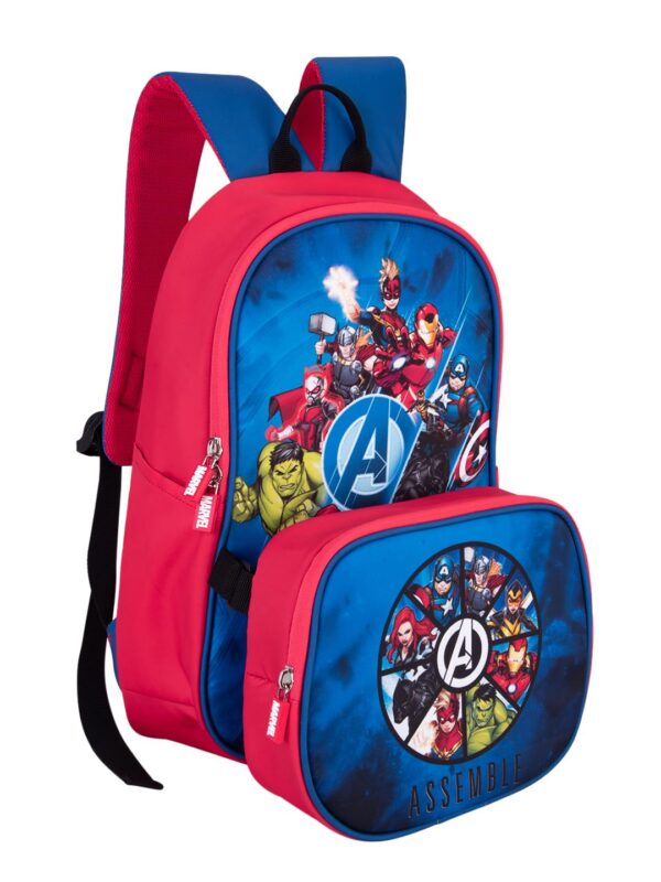 Disney Marvel Avenger Assemble With Tiffin Bag 14-Litre Kids School Backpack Royal Blue