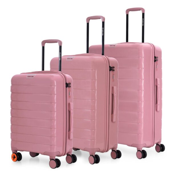 Nasher Miles Vienna Hard-Sided Polypropylene Luggage Set of 3 Pink Trolley Bags (55, 65 & 75 cm)