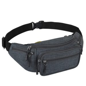 FATMUG Waist Pouch, Money Belt Pouch for Travel, Running, Jogging, Cycling, Hiking, Outdoor- Dark Grey