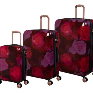 it luggage-Sheen- Maxy Rose Red-Set of 3-Large, Medium & Small-28,24 & 20 inches-CABI & Check-in Luggage-Expandable-Fashion Luggage-Hardsided-PC-8 Wheel Trolley Bag