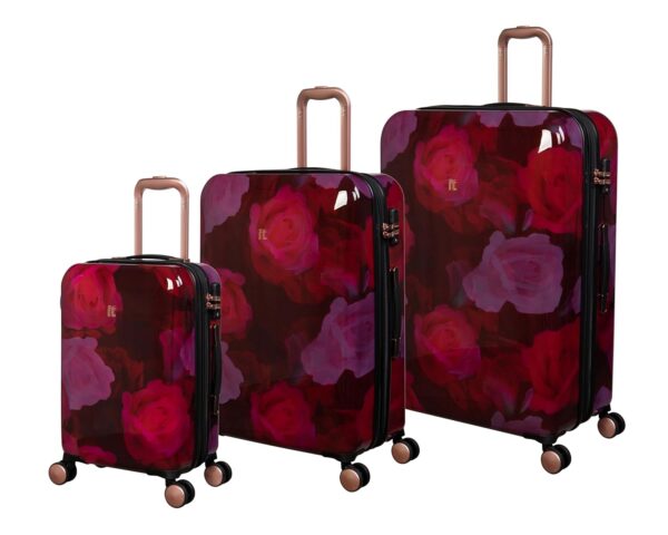 it luggage-Sheen- Maxy Rose Red-Set of 3-Large, Medium & Small-28,24 & 20 inches-CABI & Check-in Luggage-Expandable-Fashion Luggage-Hardsided-PC-8 Wheel Trolley Bag