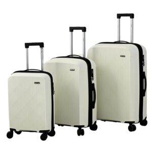 CAGE 8 Wheels Trolley Bag Hard Case Polypropylene 360 Degree Wheeling System Luggage, Trolley Bags for Travel, Suitcase for Travel (Ink Ginger, Set of 3 (55 cm/66 cm/77 cm))