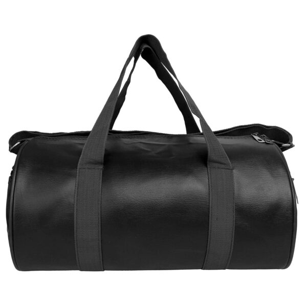 HMFURRYS FINEST PU Leather Gym Duffel Bag, Sports and Travel Bag, Multipurpose Bag with Side Compartments for Men, Women, Boys & Girls (Black)