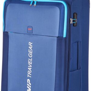 VIP Suprema 79cm Softsided Large Size Polyester 8 Spinner Wheels Blue Suitcase