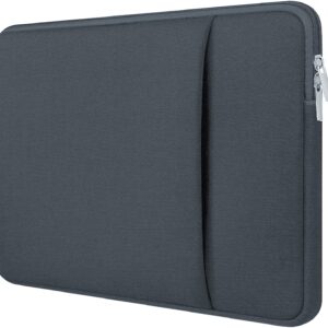 Dyazo Laptop Sleeve 15.6 inch Case, Water Repellent Polyester Neoprene Case with Accessory Pocket Compitable for MacBook, Dell, Lenovo & Other laptops, Notebooks Grey, (OnePOCKET 15.6 Grey)