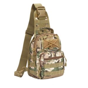 divinezon® Travel Crossbody Backpack Shoulder Chest Bag Lightweight for Men Women Boys Girls (7.87 X 5.51 X 9.87 inches, Cp Camouflage)