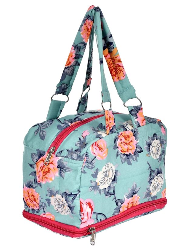 Kuber Industries Flower Printed Everday Use Women Bag For Travel: Shopping: School: Work (Green)-45KM014