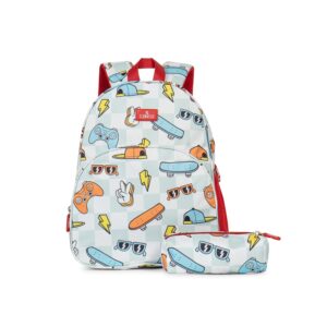 THE CLOWNFISH Cosmic Critters Series Printed Polyester 15 Litres Kids Backpack Unisex School Bag with Free Pencil Staionery Pouch Daypack Casual Backpack Picnic Bag for tiny tots boys & girls