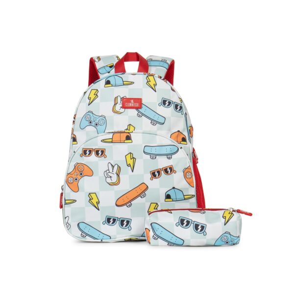 THE CLOWNFISH Cosmic Critters Series Printed Polyester 15 Litres Kids Backpack Unisex School Bag with Free Pencil Staionery Pouch Daypack Casual Backpack Picnic Bag for tiny tots boys & girls