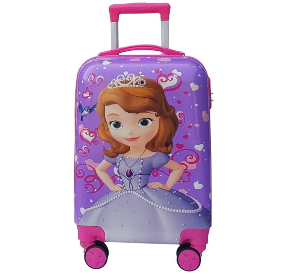 JUNIOR JOE 20 inch Polycarbonate Rolling Suitcase for Kids Carry-On Overnight Travel Trolley (Purple)