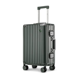 THE CLOWNFISH Stark Series Luggage Polycarbonate Hard Case Suitcase 8 Spinner Wheel Trolley Bag With Double Tsa Locks- Forest Green (Small Size, 57 Cm-22 Inch), 36 Cm