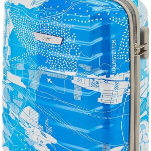 Skybags Trooper 55 Cms Small Cabin Polycarbonate Hardshell Sided 4 Spinner Wheels Luggage/Suitcase/Inline Trolley Bag- Blue And White, Large