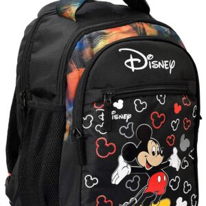 Kuber Industries Disney Mickey Mouse Print 14 Inch Waterproof Polyster School Bag/Standard Backpack For Kids (Black)