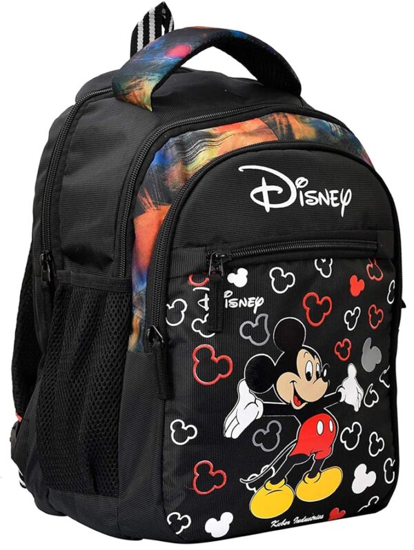 Kuber Industries Disney Mickey Mouse Print 14 Inch Waterproof Polyster School Bag/Standard Backpack For Kids (Black)