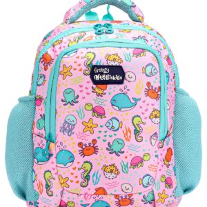 Intelliskills Premium Ocean Animals themed Backpack for Kids|Printed School Bag for Boys/Girls|Comfortable &Lightweight Shoulder Backpack for Children|Multi-Pocket Bag for 3 Year+ Kids