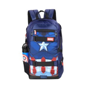 Marvel Avengers Captain America 29 liters Linen Polyester Durable Fabric Office Backpack -AZ 250, Multicolor (Medium size)