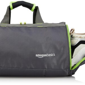 Amazon Basics 20 L Nylon and Polyester Duffel Bag for Men and Women | 38 L x 24 W x 24 H cm | Multi-Utility for Travel, Outdoor Activities & Sports | Grey