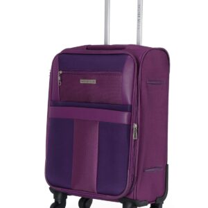 Nasher Miles Toledo Expander Soft-Sided Polyester Cabin Luggage Purple 20 inch |55cm Trolley Bag