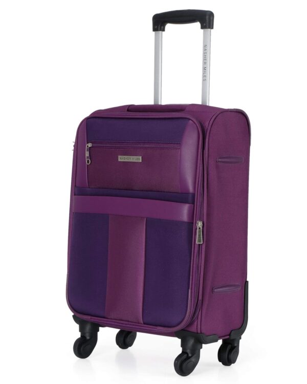 Nasher Miles Toledo Expander Soft-Sided Polyester Cabin Luggage Purple 20 inch |55cm Trolley Bag